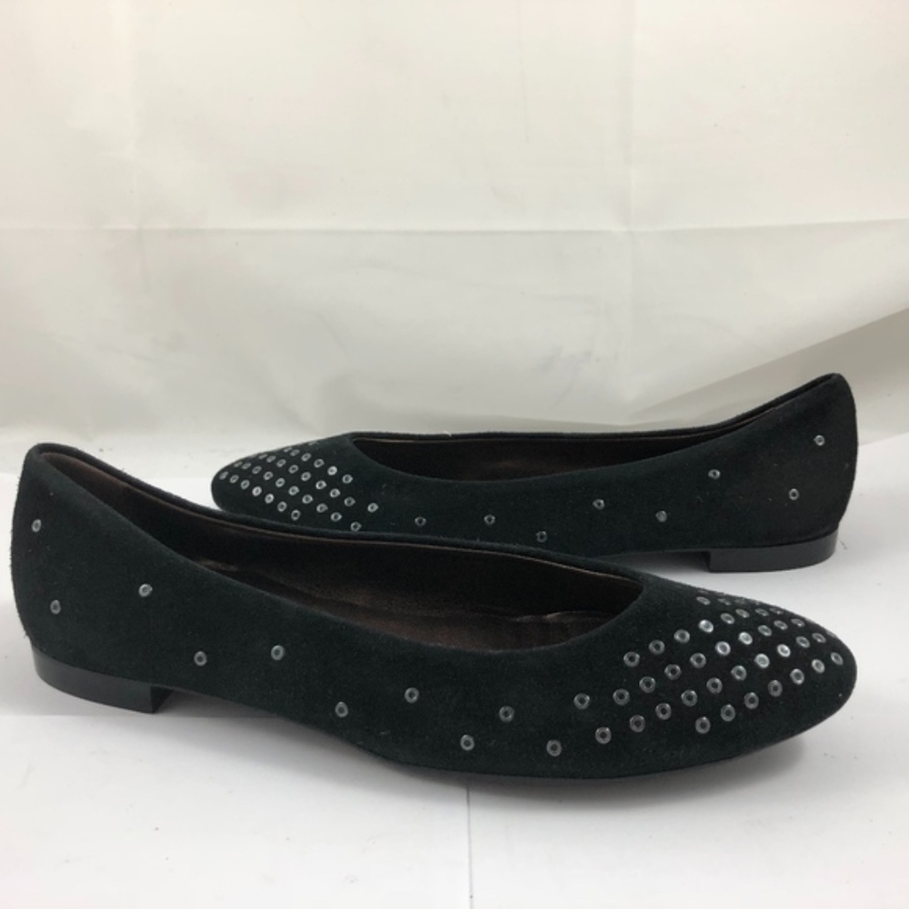 AGL Grommet Suede Leather Slip On Flats Shoes